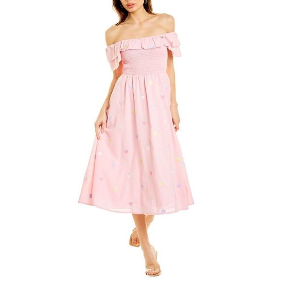 NWOT Olivia Rubin Talia Midi Dress in Pink Size 8 - Picture 1 of 13